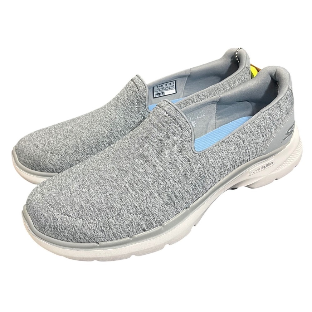 NEW Skechers GoWalk 6 Slip On‎ Womens 10 Grey Heathered Walking Shoes 124507 GRY